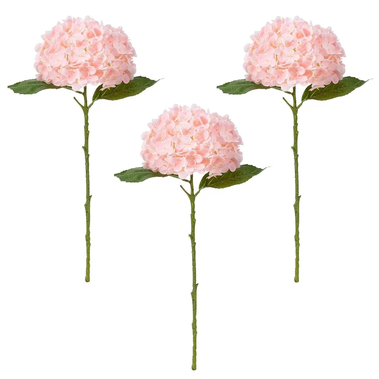 3-Pack Real Artificial Hydrangea Flowers 20″ Faux Hydrangeas with Long3594