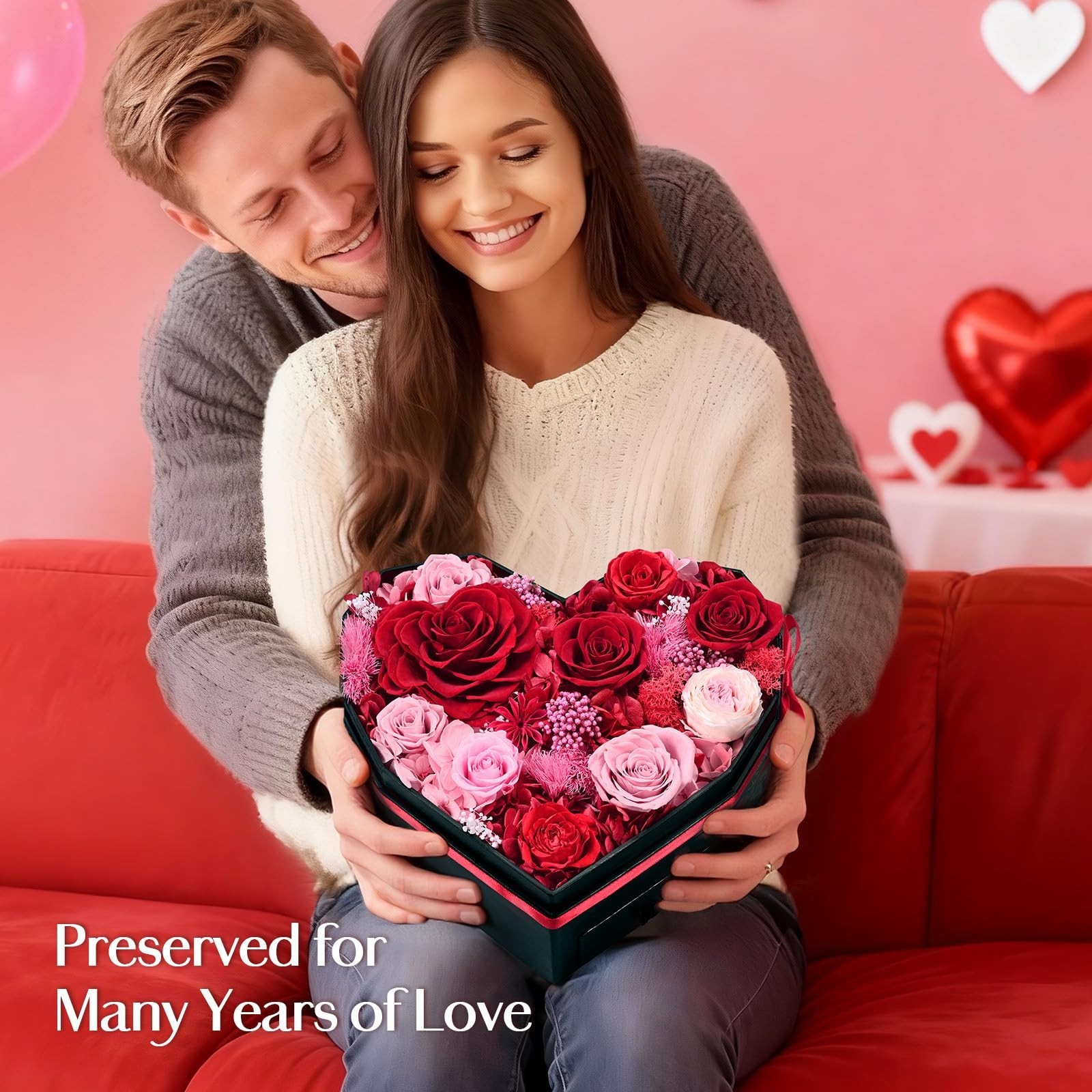 Eternal Preserved Roses Gift Box – 10 Real Flowers for Birthday, Mom, Wife, Gran