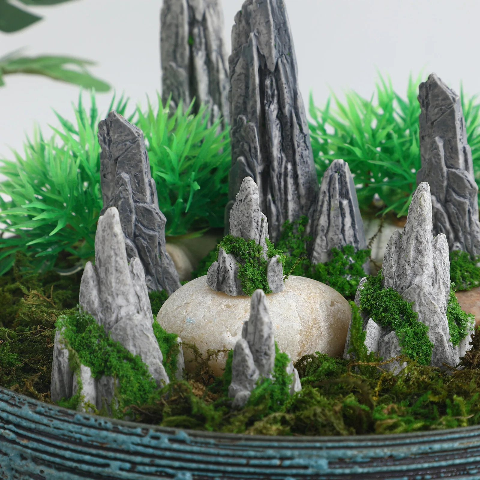 8Pcs Artificial Rockery Ornament Bonsai Micro Landscape Rockery Statue Deco Mini