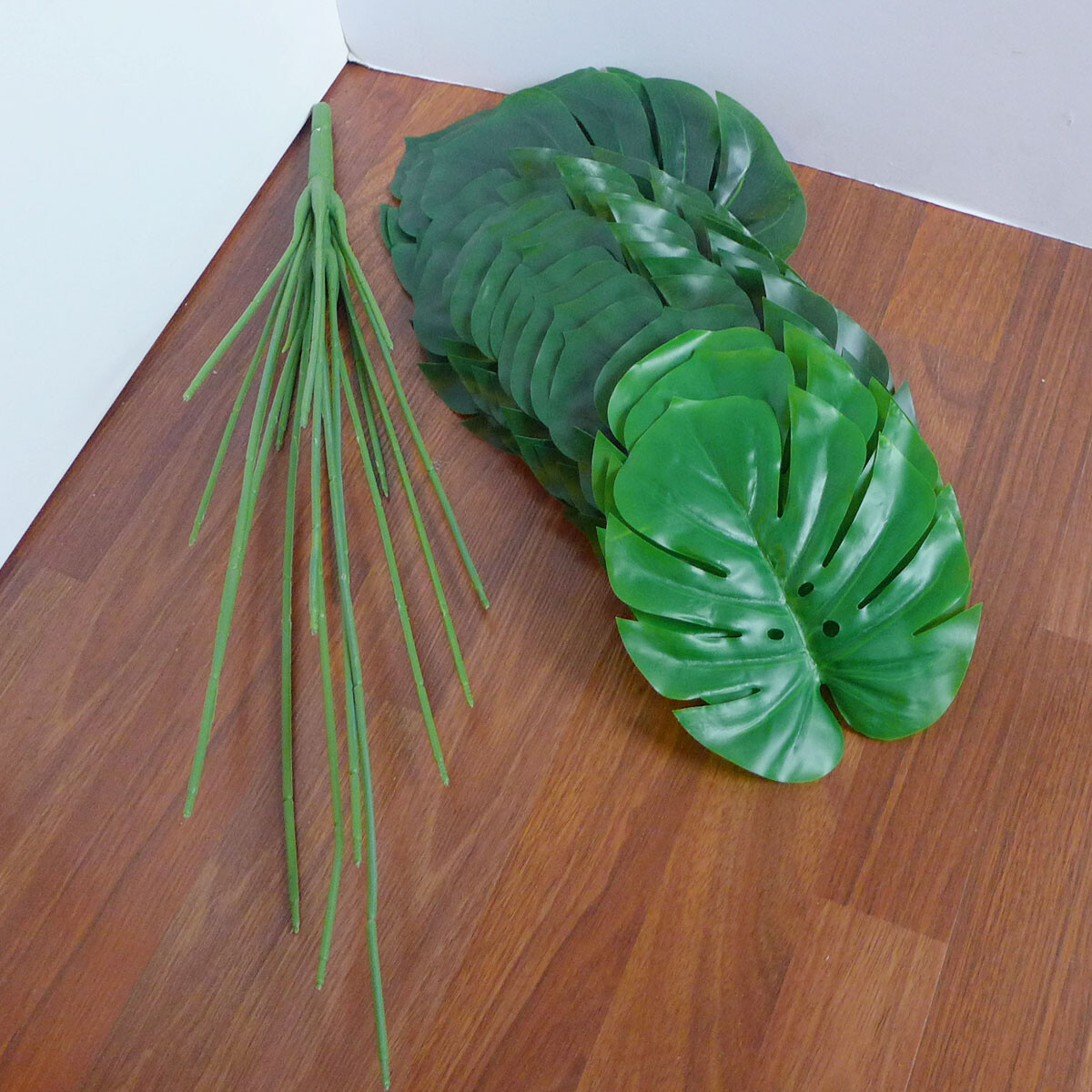 20″ H Artificial Plant Monstera Turtle Leaves Palm Fake Bush Tree (18 stems)