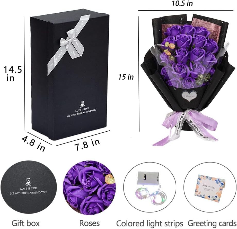 Scented Soap Flowers in Gift Box with Necklace – Ideal for Any Occasion