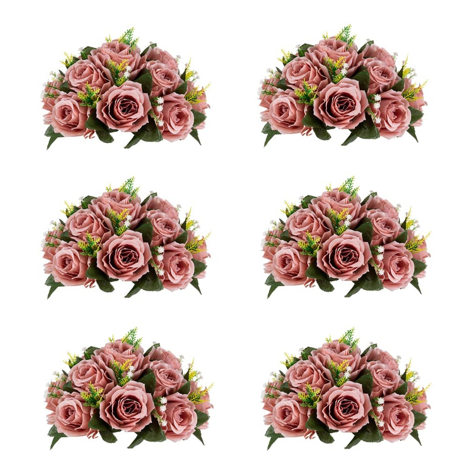 Flower Balls for Centerpieces – 6 Pcs Rose Balls Artificial Flowers, Dusty Ro…