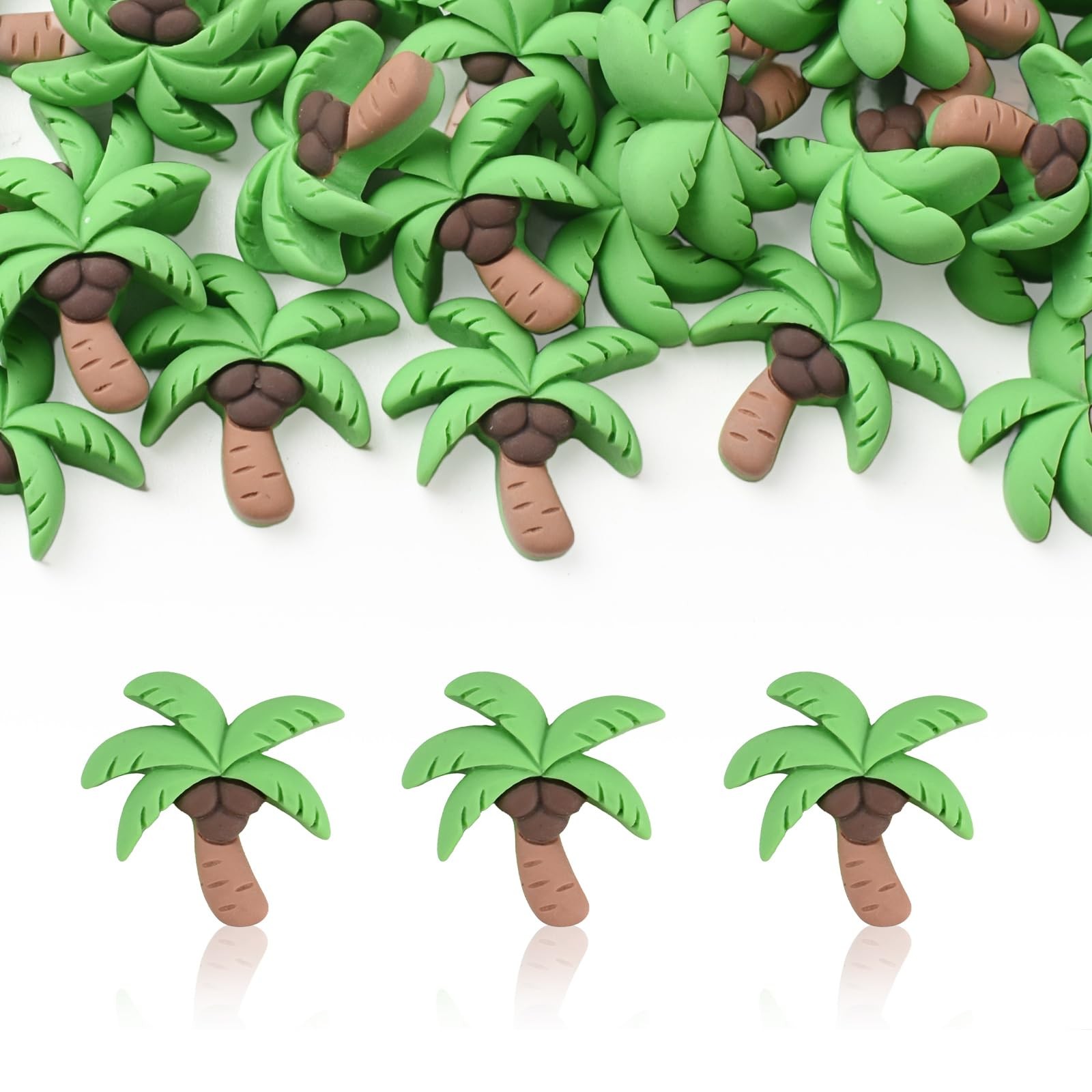 50PCS Mini Coconut Tree Resin Coconut Palm Trees Flat Back Artificial Plant f…