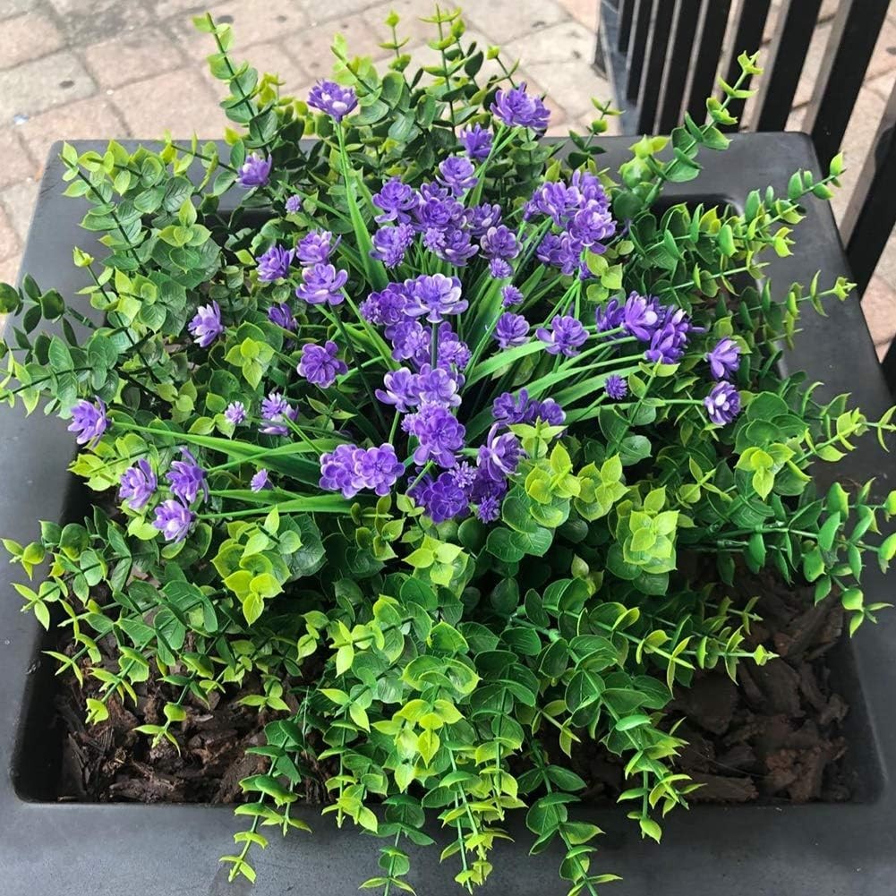 Lifelike Boxwood Shrubs – 8 Bundles of Fake Greenery for Indoor & Outdoor Use