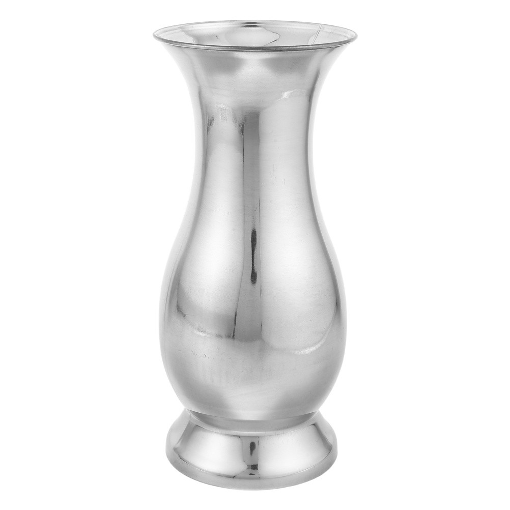 Stainless Steel Flower Vase: Tall Bud Vase – Minimalist Metal Container For