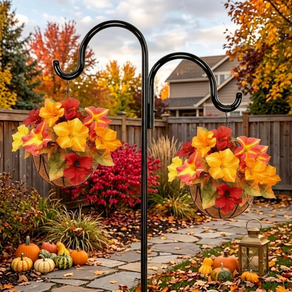 6Pcs UV Resistant Faux Petunia Flowers for Outdoor Autumn Garden Decor