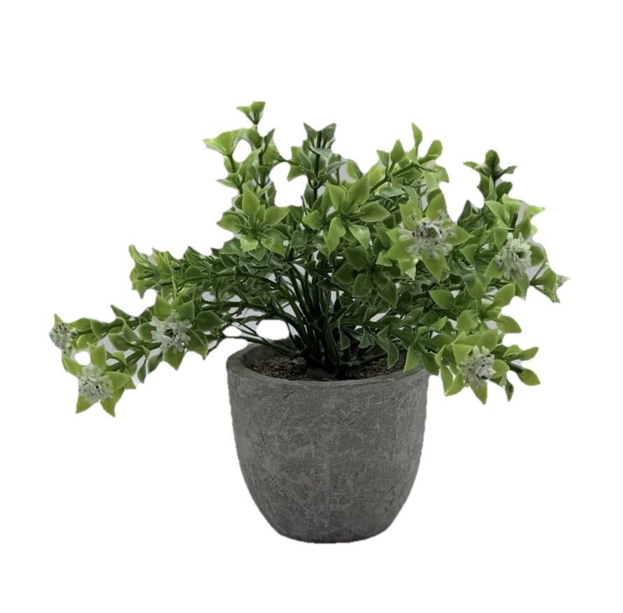 4 pcs Artificial Potted Fern Houseplant , Green Plastic Centerpiece 3*1.5 In