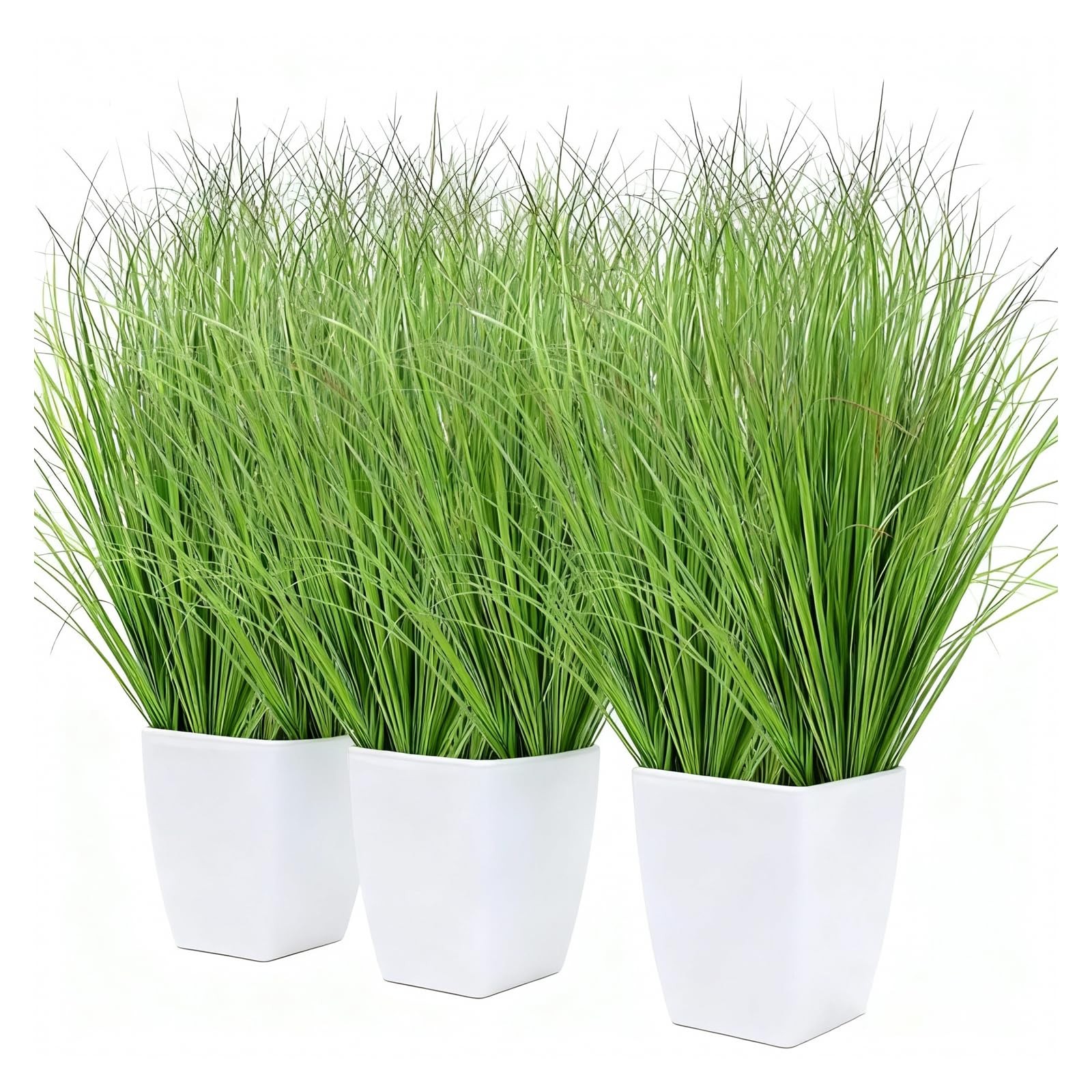 20pcs Artificial Grass Plants, 20.5 inch Faux PVC Onion Grass Wheat Stems for…