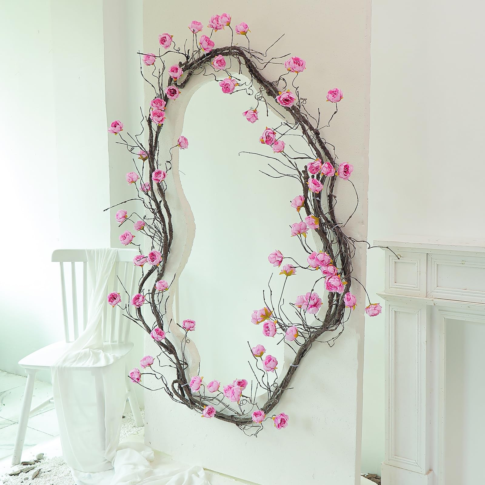Artificial Tree Vine 118in Brown Peony Garland