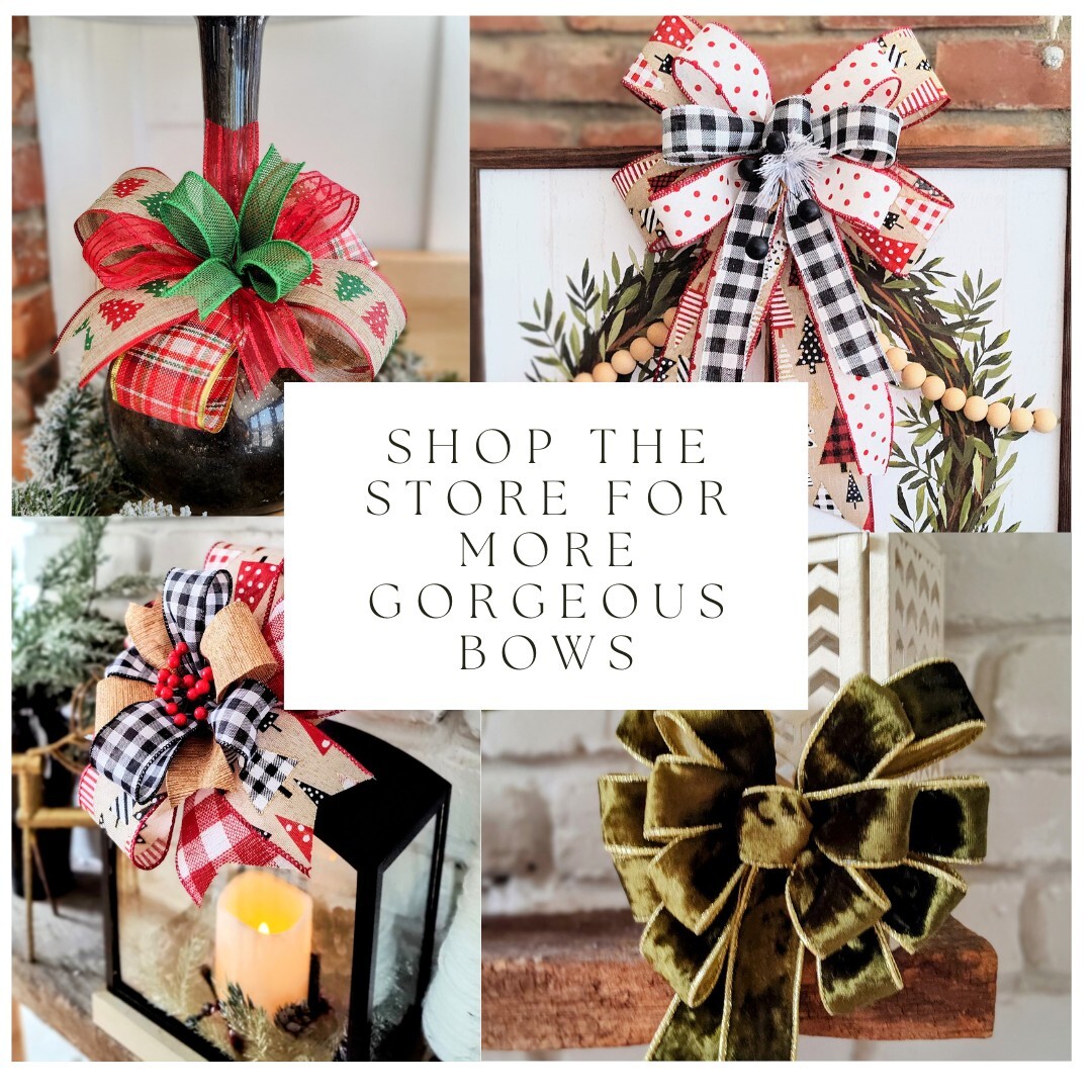 10×16 DeLUXE Red Velvet Bow, Wired Ribbon with Gold Lining