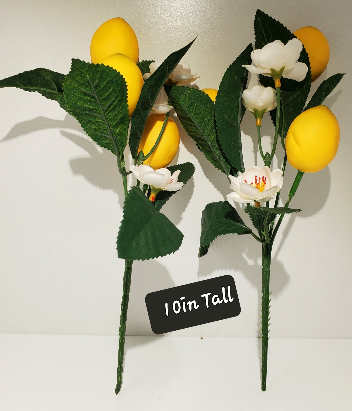 2 Ashland Summer Faux Yellow Lemon Stems And White Flowers
