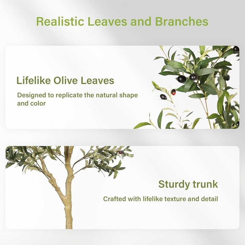 Realistic Olive Tree Faux Plant Indoor Decor Zero Maintenance Housewarming Gift