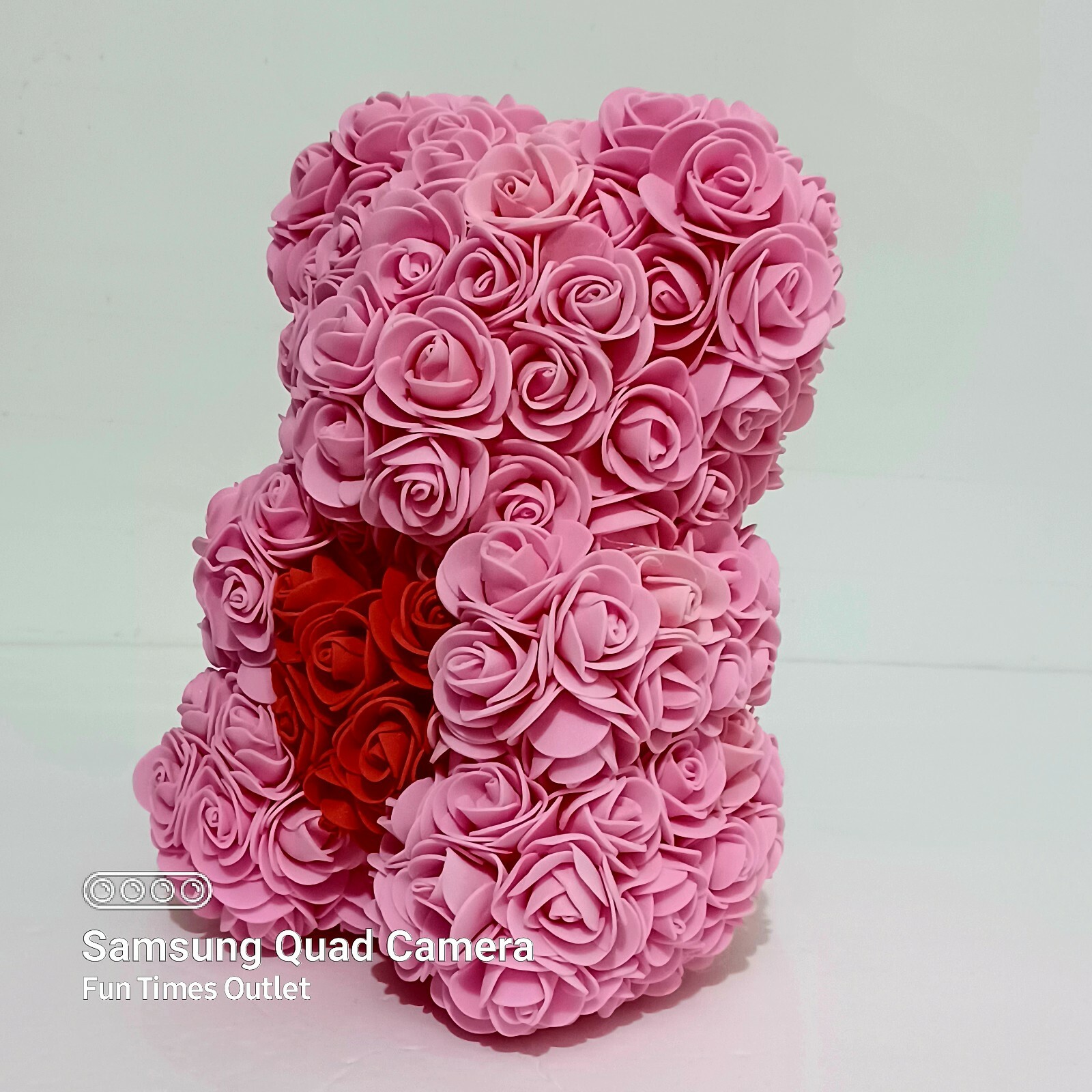 Rose Bear Pink Red Roses 9″ Valentines Foam Flower Romantic Anniversary Gift