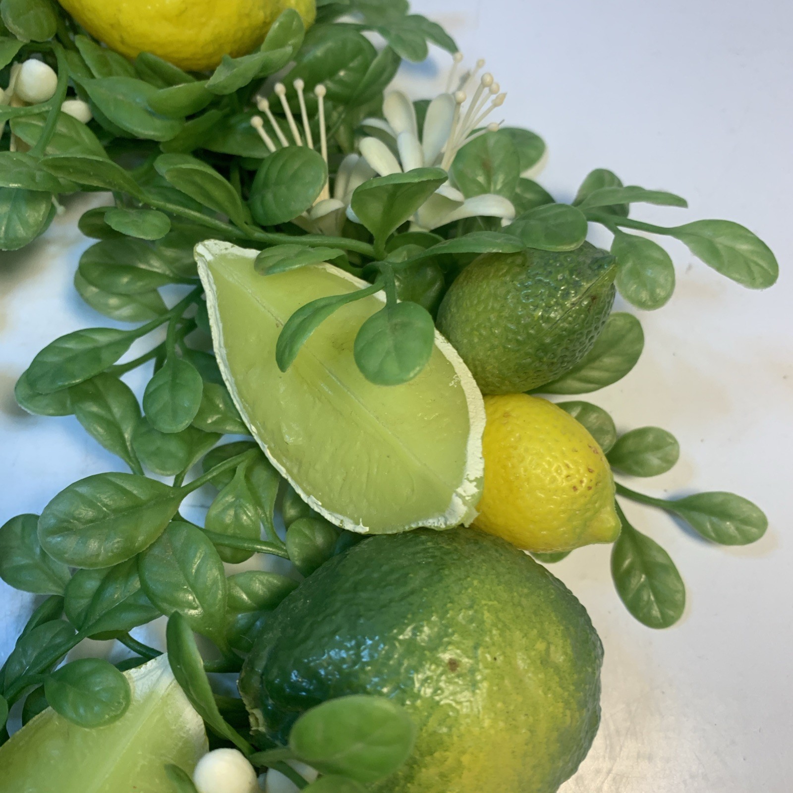 Vintage Plastic Lemon & Lime Candle Vase Ring fits up to 5 3/4″
