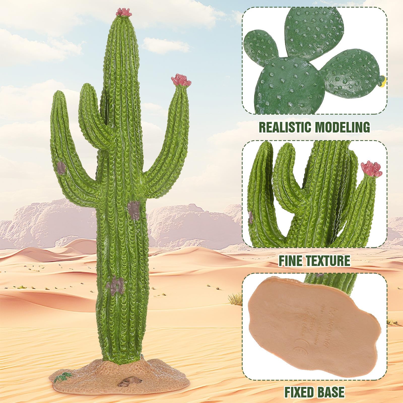 2 Pcs Cactus Decor Simulated Cactus Adornments Lifelike Figurine Desktop Mode…