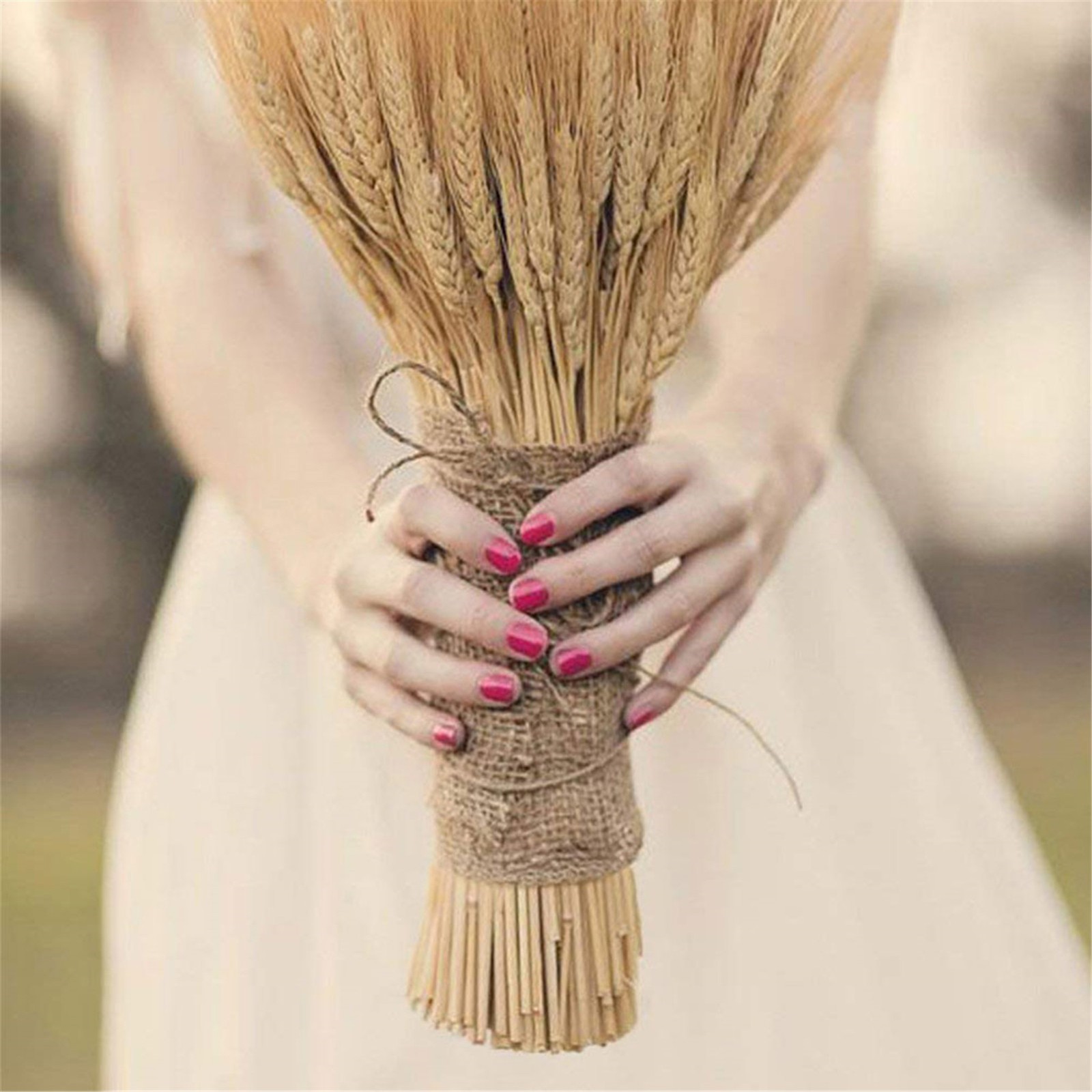 100pcs Dried Natural Wheat Stalks DIY Craft Bouquet Bunch Wheat For Home Decor