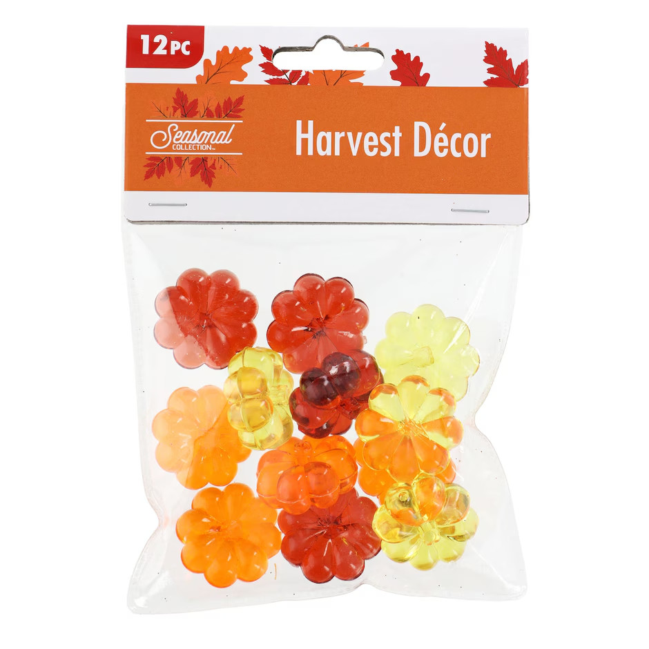 Harvest FALL TABLE SCATTER Plastic VASE FILLER PUMPKINS 12 Pieces