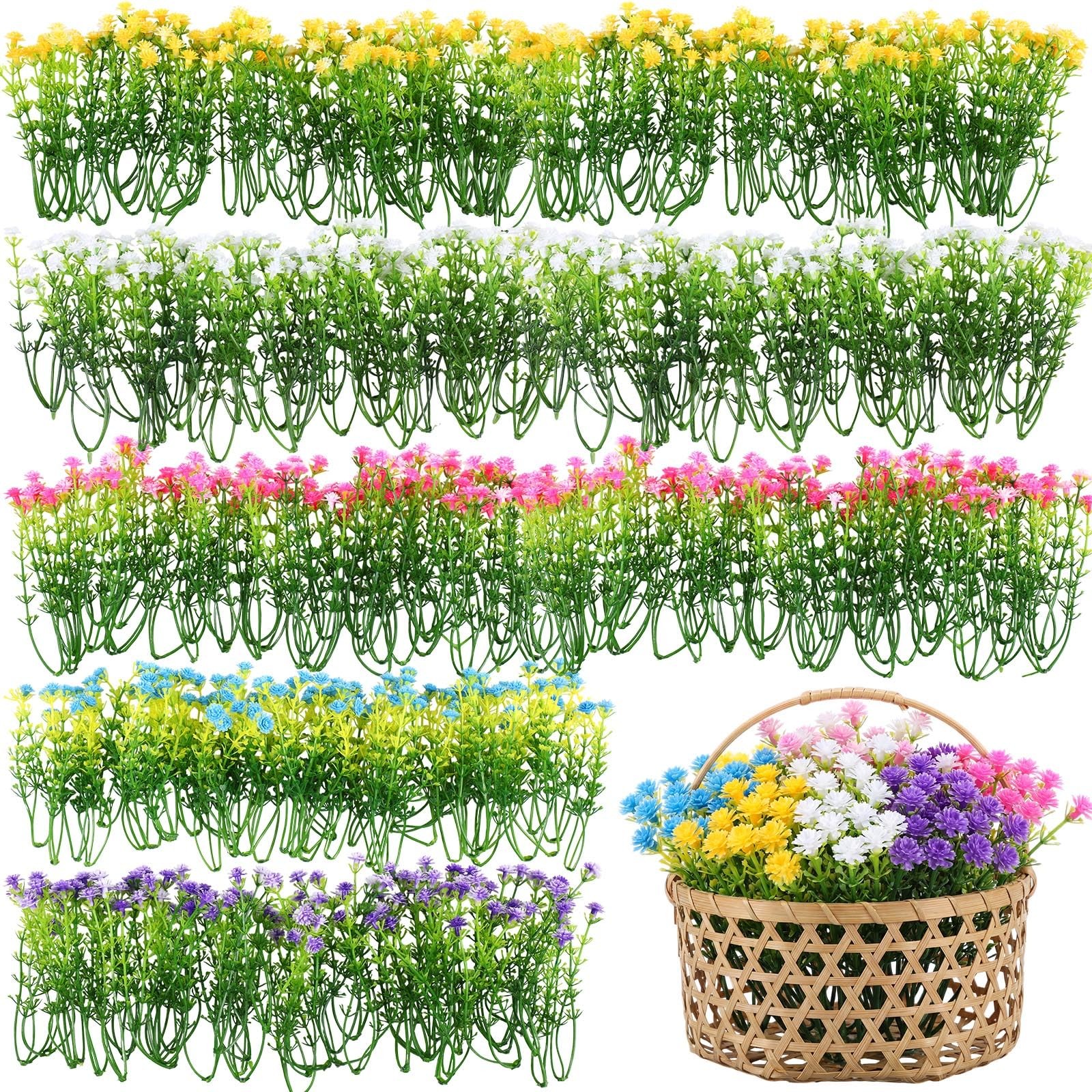 200 PCS Multiple Color 3.74 Inch Baby Breath Artificial Flowers Mini Bulk