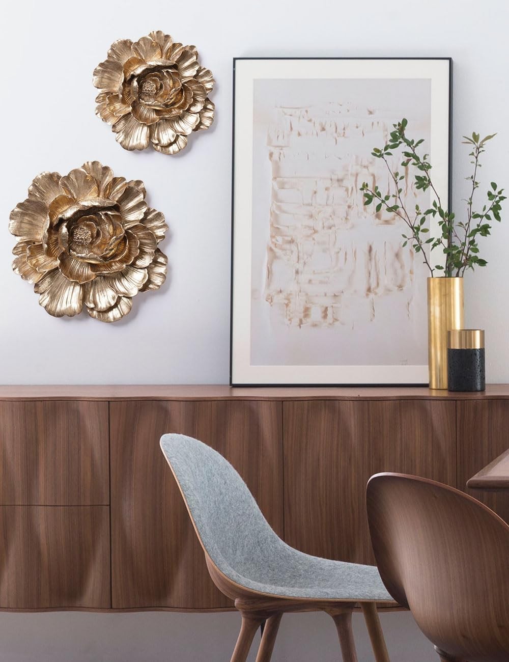 Floral Wall Art Sculpture Decor for Bedroom Living Room Modern