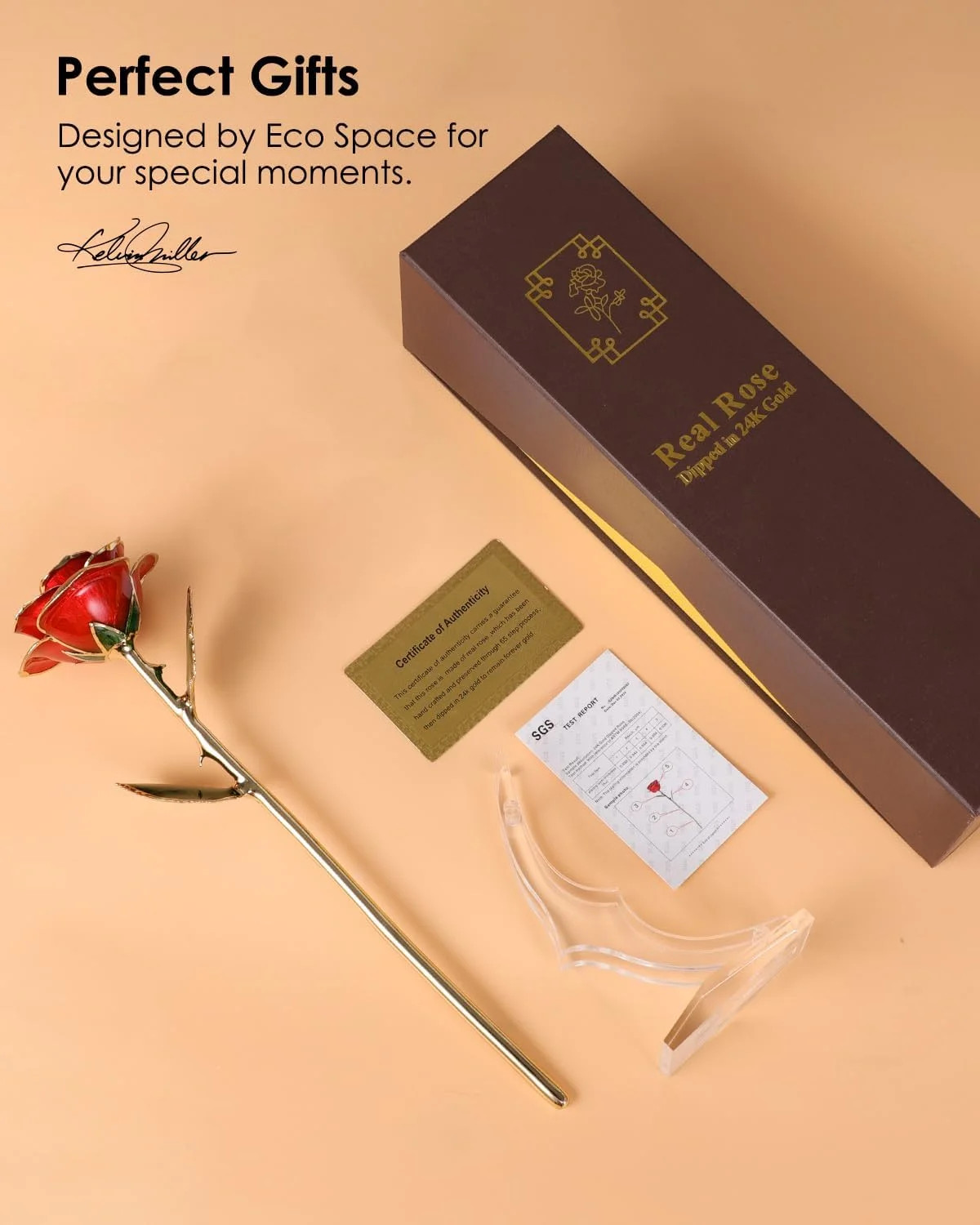 Gold Dipped Rose – Hand-Dipped Real 24K Gold Rose – Genuine One of a Kind – Eter