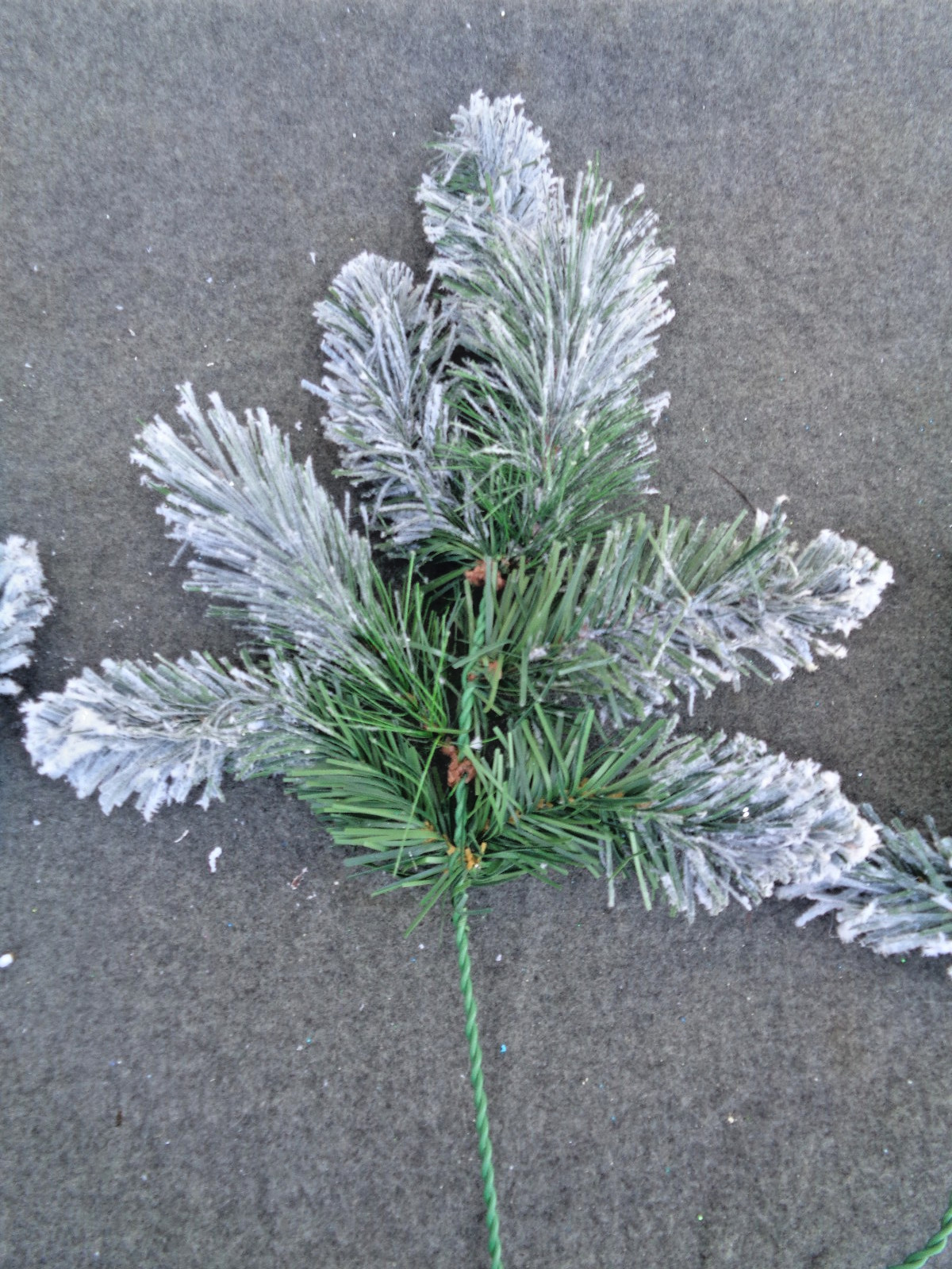 3- Large Faux Frosted Pine Branch Floral Craft Picks 18″