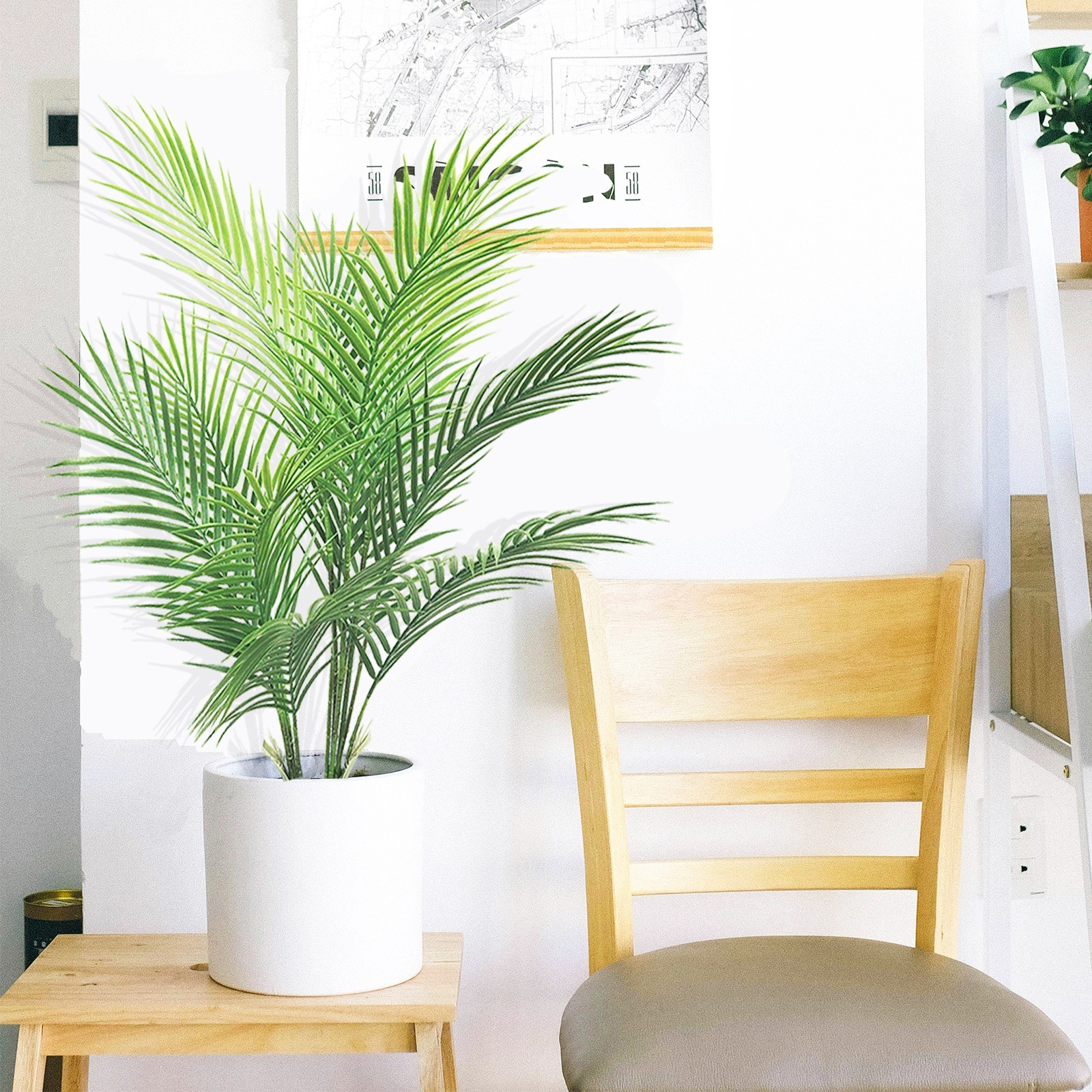 Artificial 80 cm Areca Palm Tree 2 Pcs Lifelike Fake Green Plant for Home Decor
