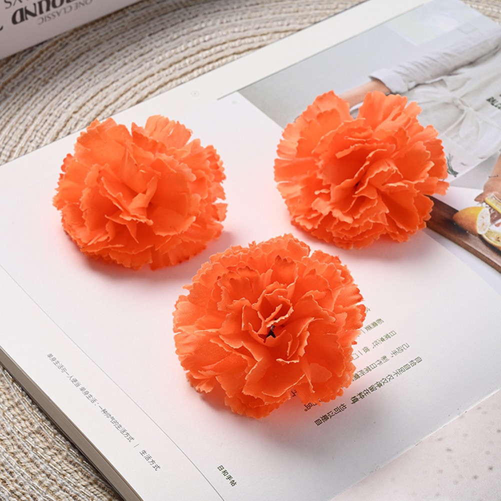 50Pcs Marigold Artificial Flower for Diwali Home Decor DIY Wreath Garland Craft