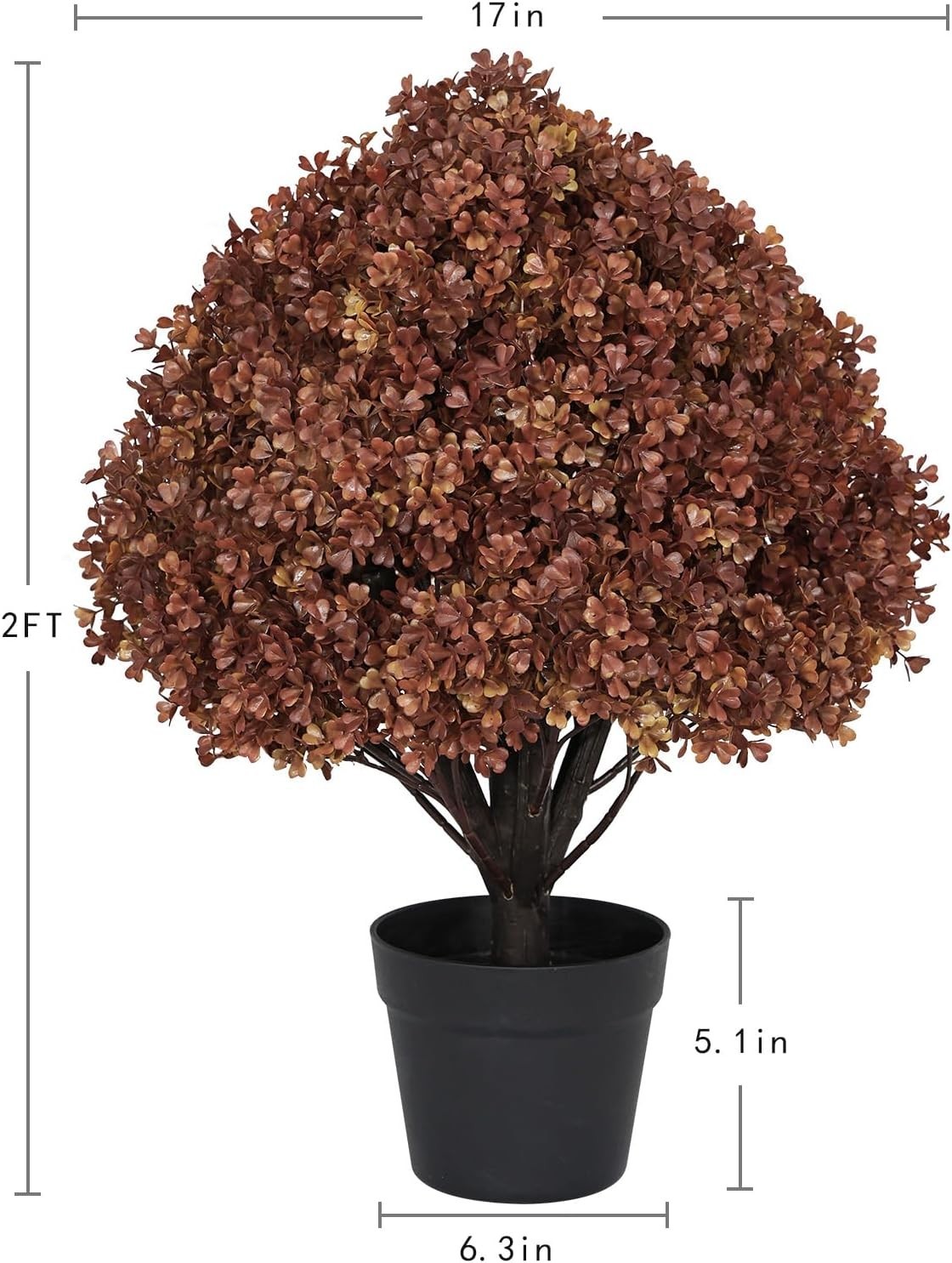 24″ Artificial Boxwood Fall Topiary Trees Set of 2 UV Resistant Faux Plants