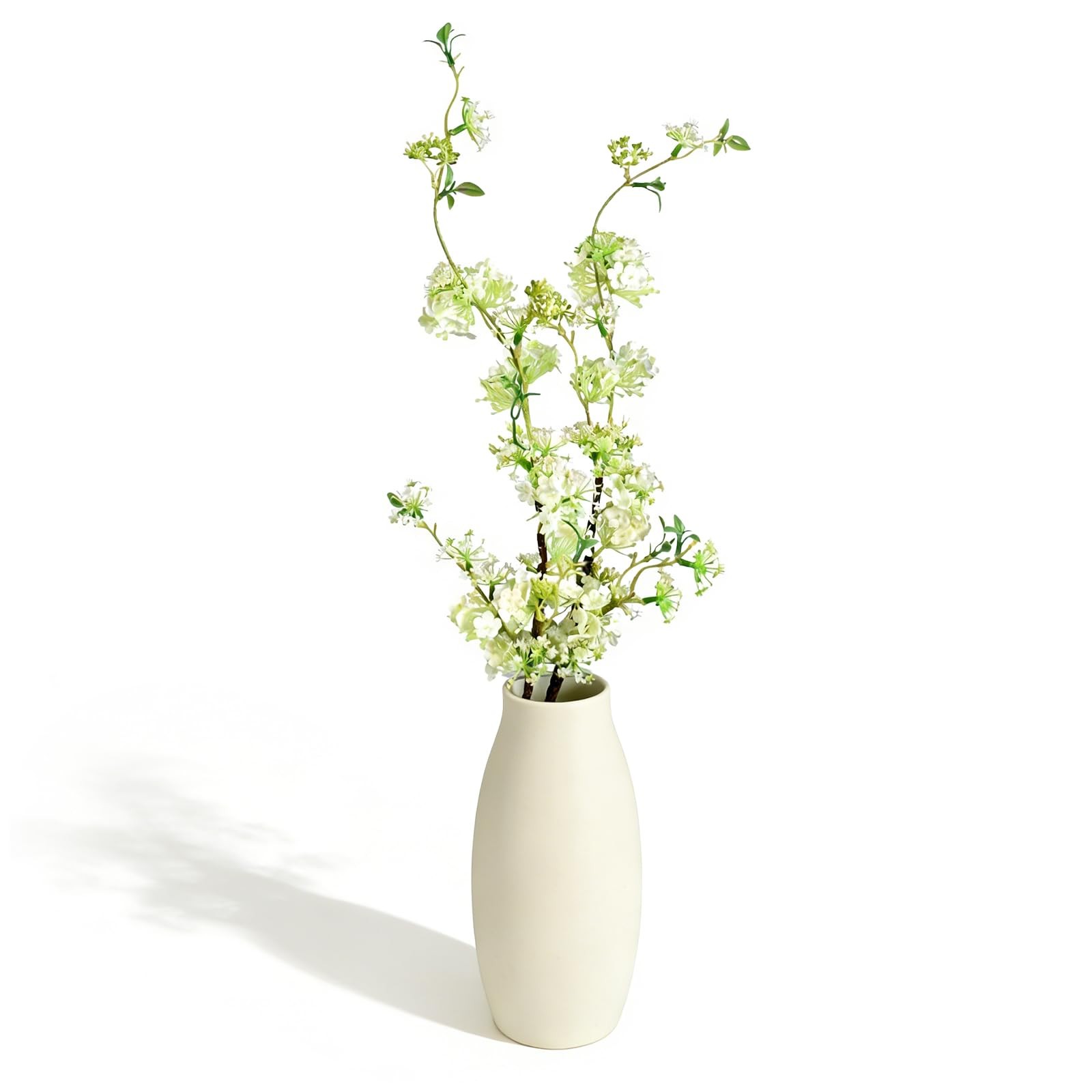 2PCS Artificial Willow Branches with Flower, 41” Real Touch Snow Willow Flow…