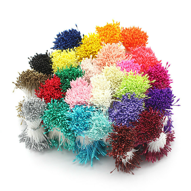 Multicolor Double Pointed Pearl Pistils Handmade Wedding Party Decorations DIY
