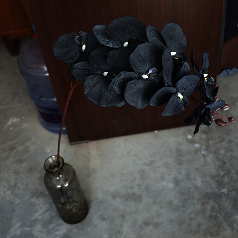 Black artificial Orchid butterfly flower wedding party home decoration