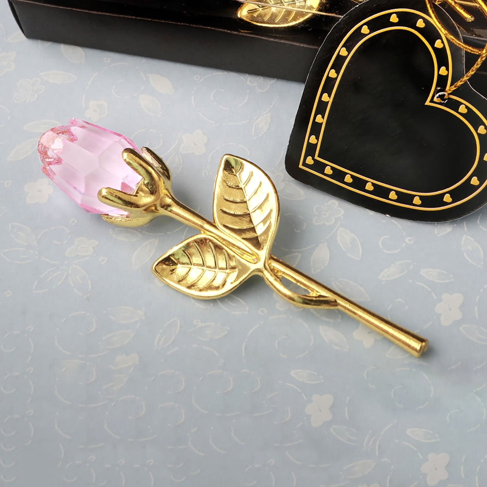 Romantic Love Forever in Bud Pink Crystal Rose Flower, Best Gift for Valentine’S
