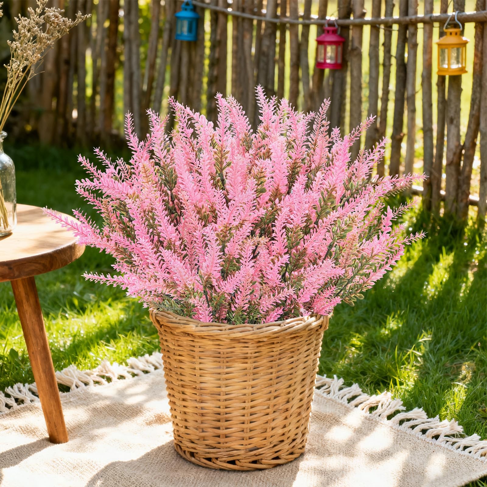 20 Bundles Fake Flowers Artificial Lavender Faux Plastic Plants Flowers for H…