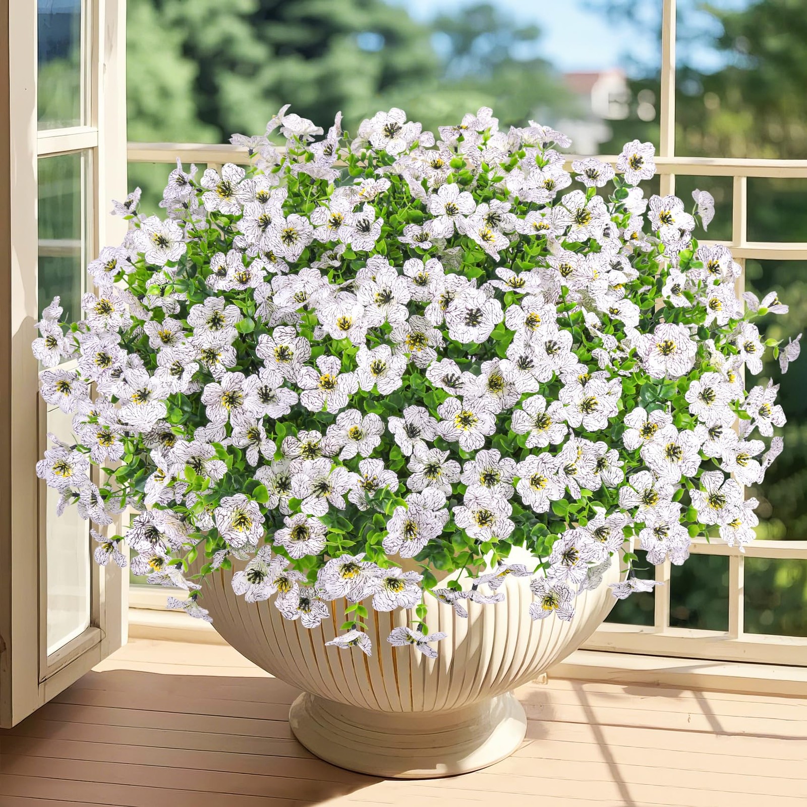 20 Bundles Artificial Flowers for Outdoors Decoration Fake Silk Flowers UV Re…