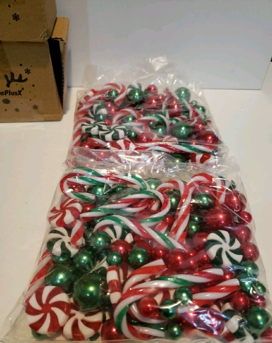 Vase Filler Holiday Christmas Red White Green Candy And Ornament Look 2