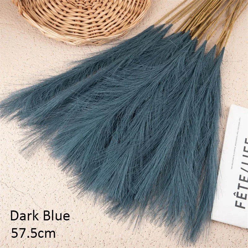 10Pcs Artificial Pampas Grass 56cm Silk Reed Bouquet Boho Decor