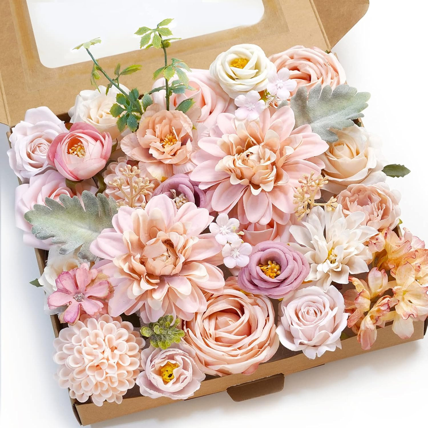 Artificial Flower Box Set Silk Fake Flowers DIY Center Cake Decoration Wedding B