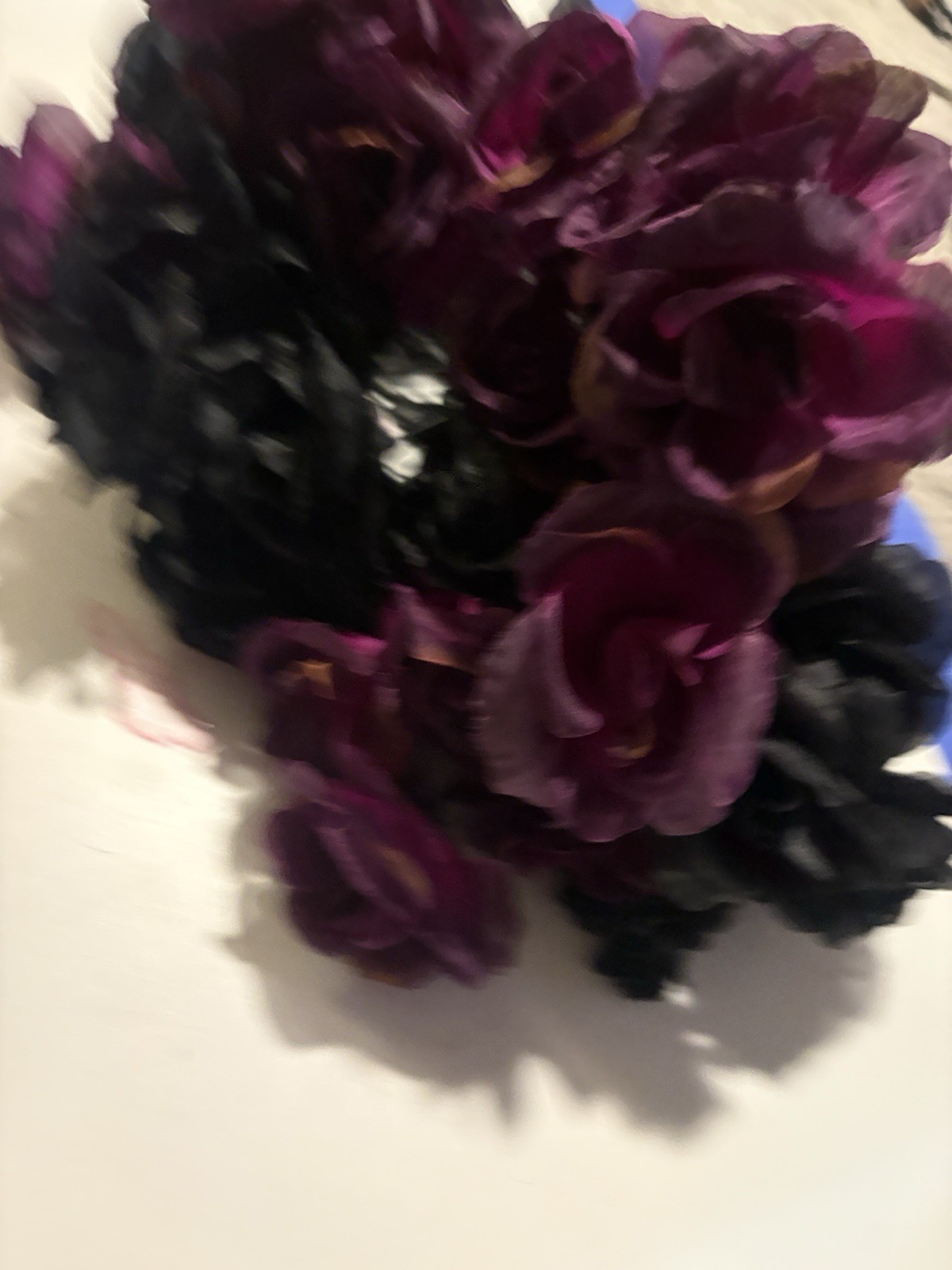 10 Boquets Roses Artificial Black Purple Roses On Stem Artificial Flowers 70PC