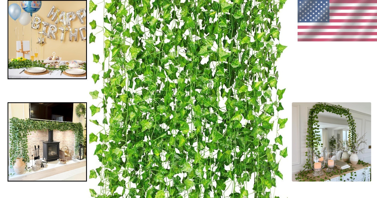84ft Artificial Silk Ivy Vines – Ideal for Parties and Outdoor Events
