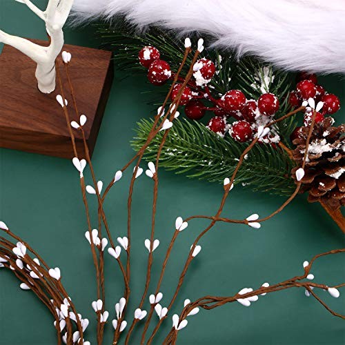 64 Ft 30 Packs Ply Pip Berry Garland For Christmas Winter Indoor Outdoor D WHITE