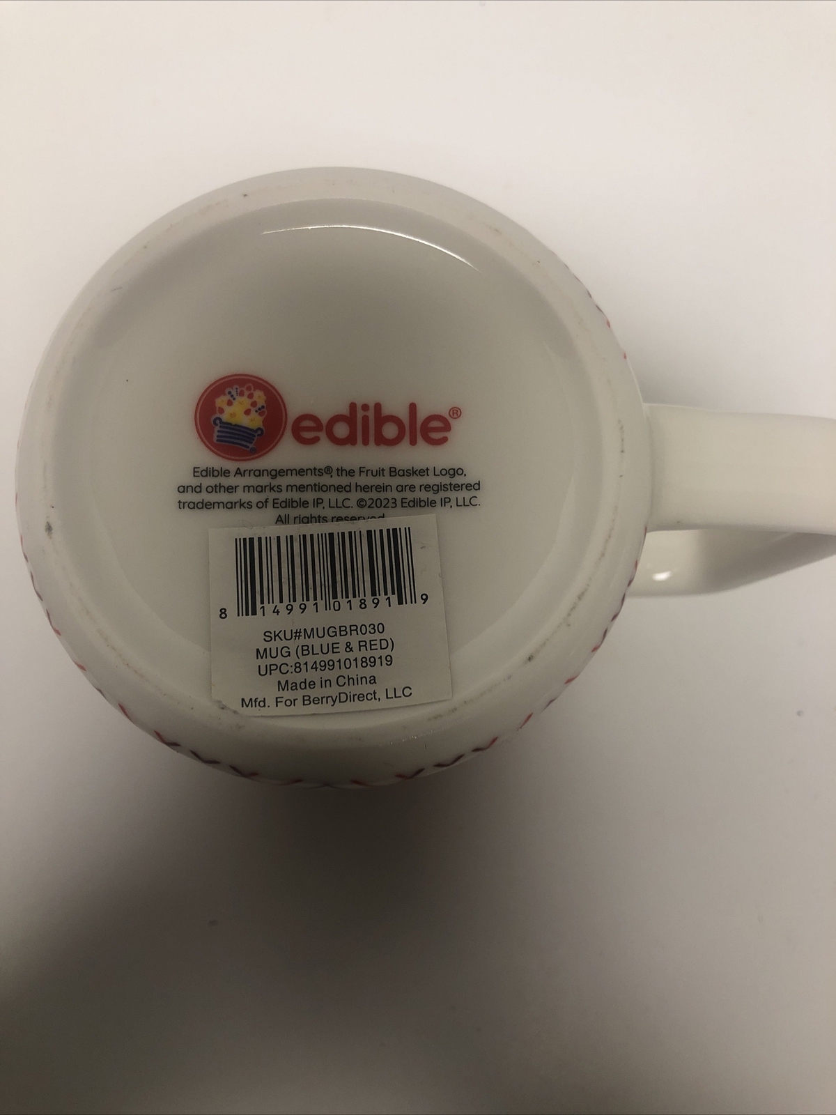 Edible Arrangements Fruit Floral Stem Arrangement Mug Red White 5 1/2 in Hi 2023