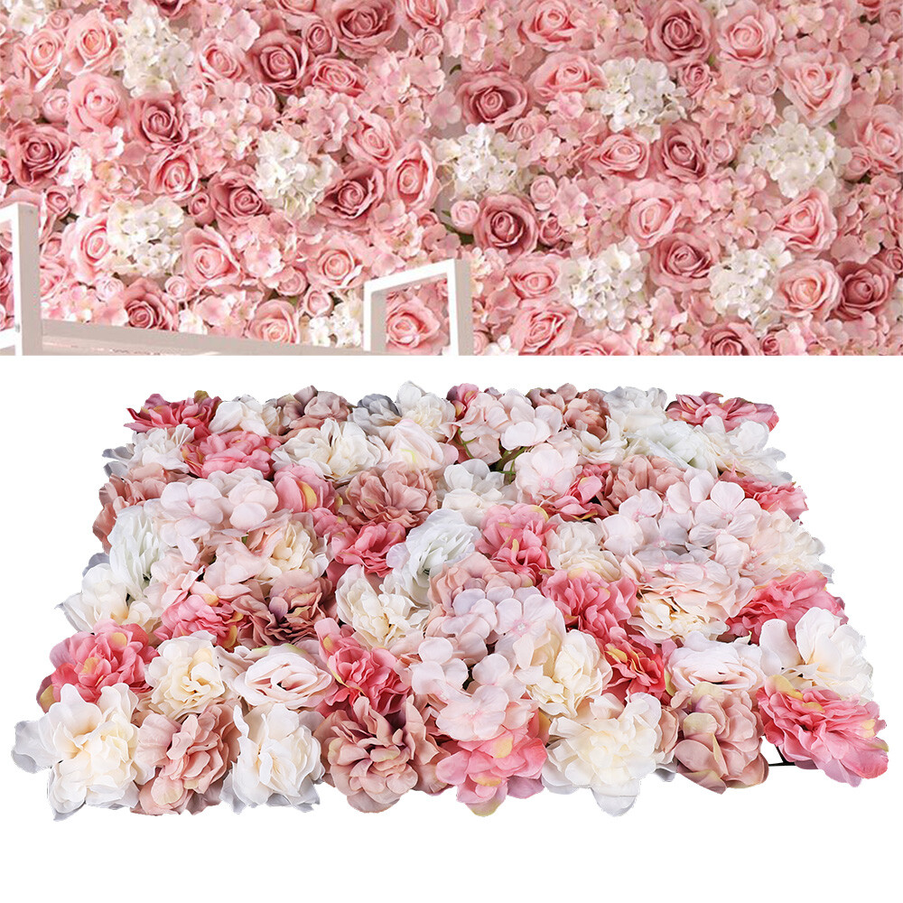 6Pcs Artificial Flower Wall Panels Wall Mount for Party Home Decor 60*40 cm