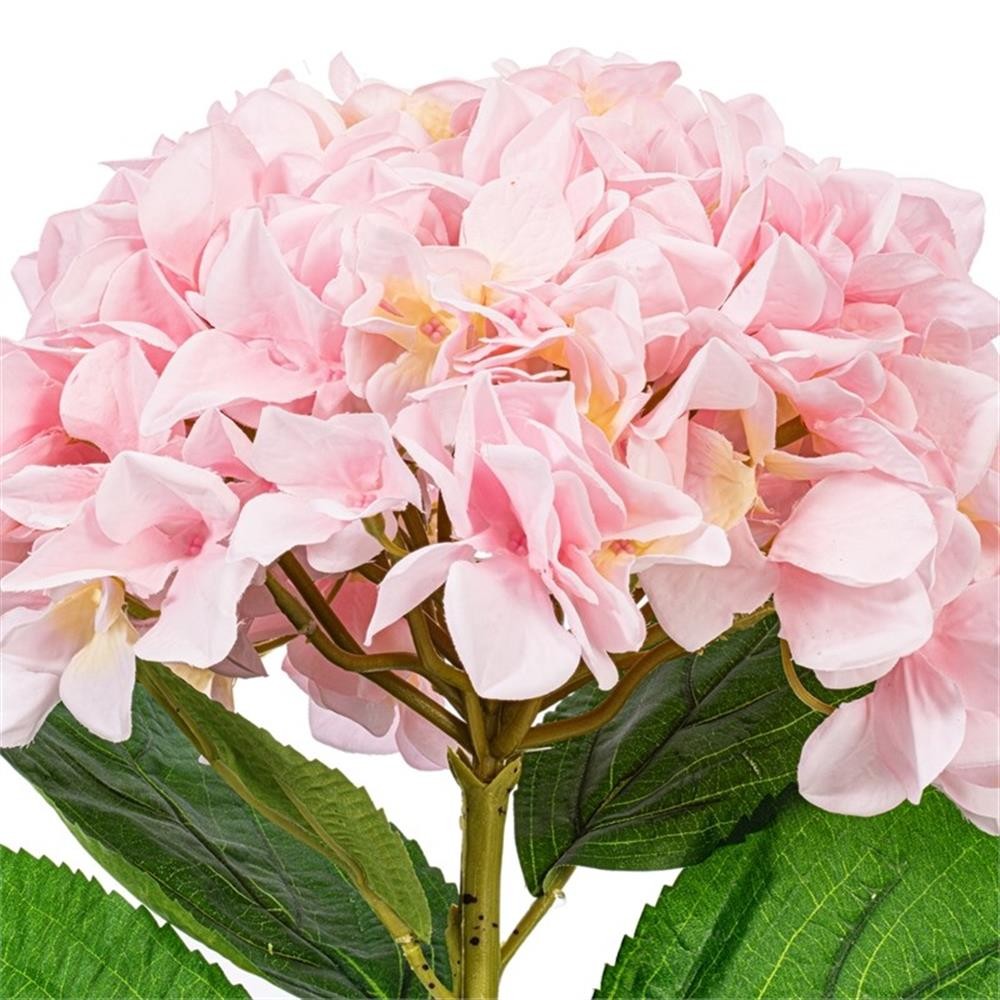 Vickerman 30″ Baby Pink Large Artificial Hydrangea with leaves on Stem.