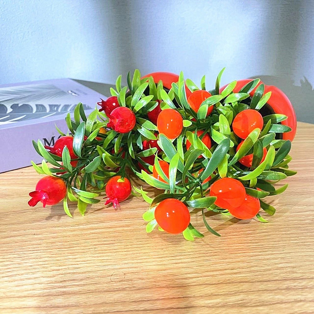 Small Artificial Lucky Fruit Tree Decoration for Shelf Table For Home Use