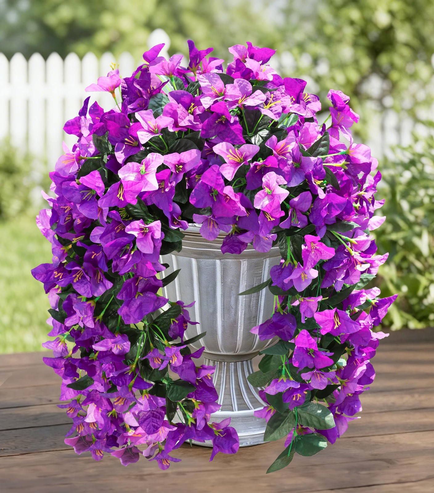 HyeFlora Bougainvillea Artificial Hanging Flowers Plants for Outdoors Decorat…