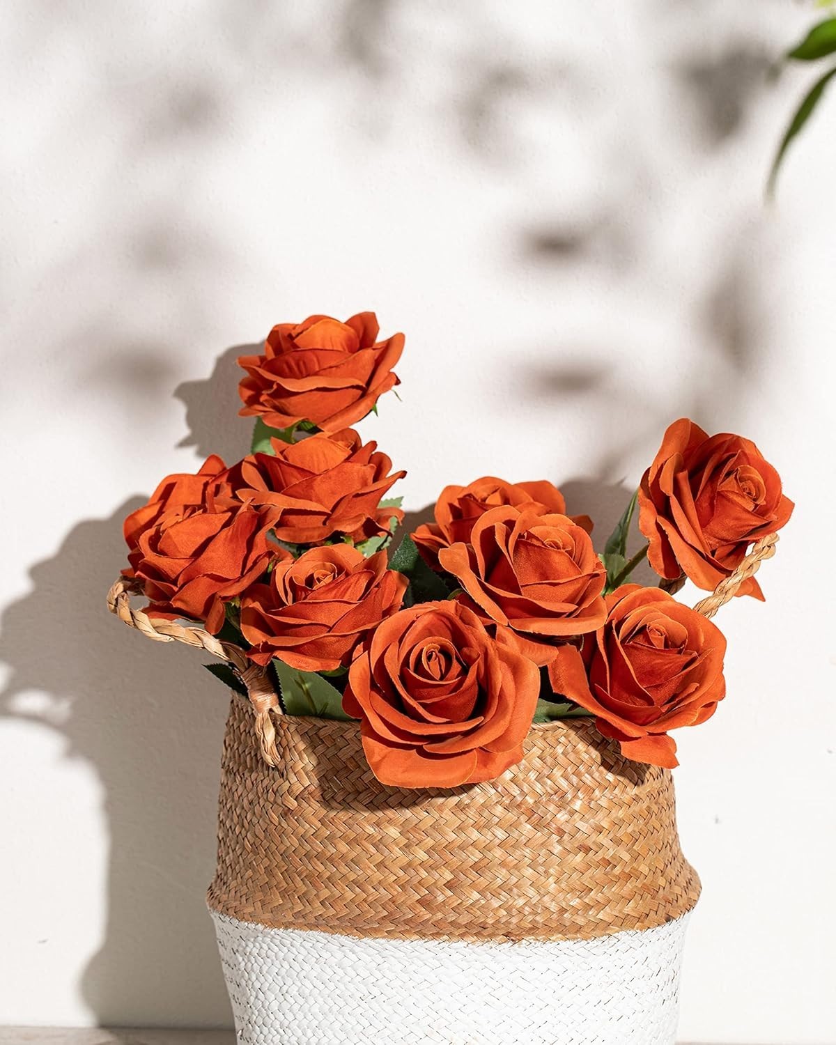 Beautiful 10pcs Non-Toxic Silk Roses for Stunning Home & Wedding Arrangements