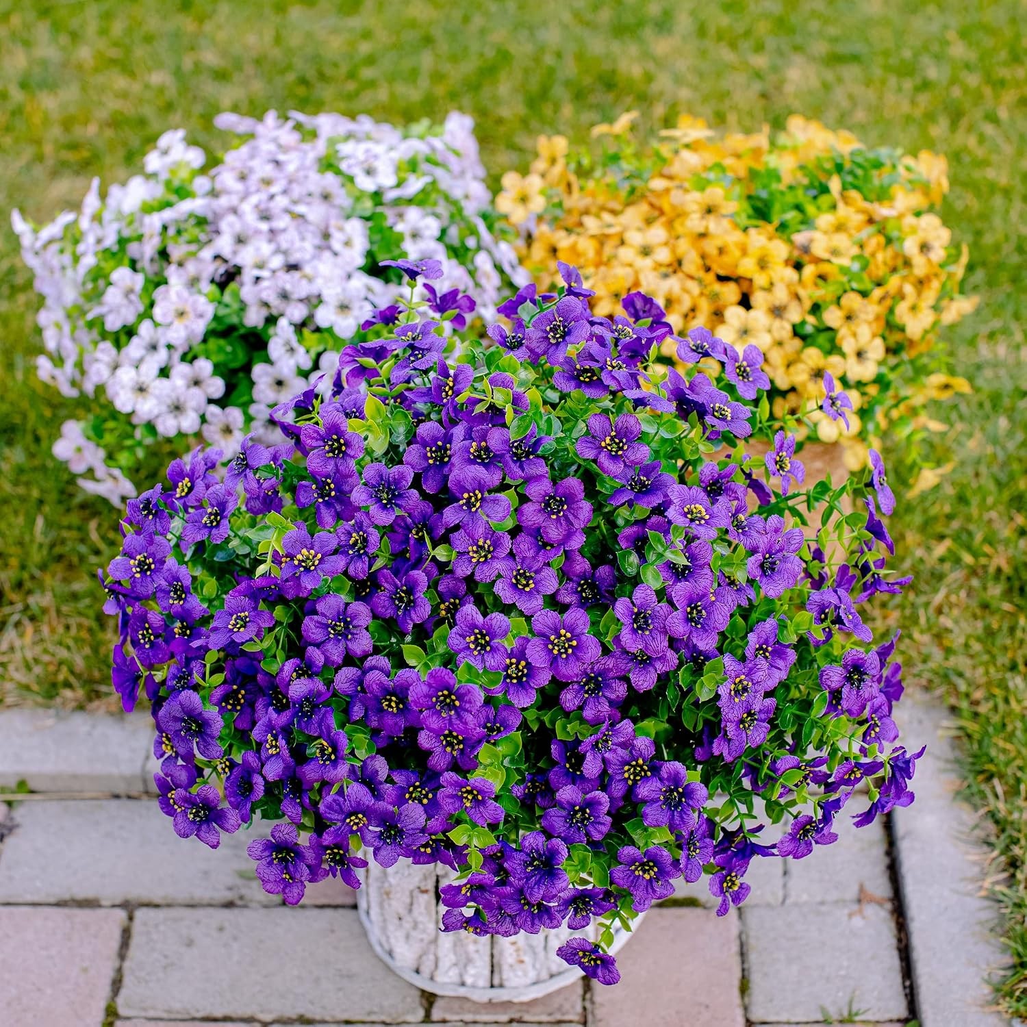 12Pcs Artificial Flowers Fake Eucalyptus Plant Outdoor Home Garden Summer Decor