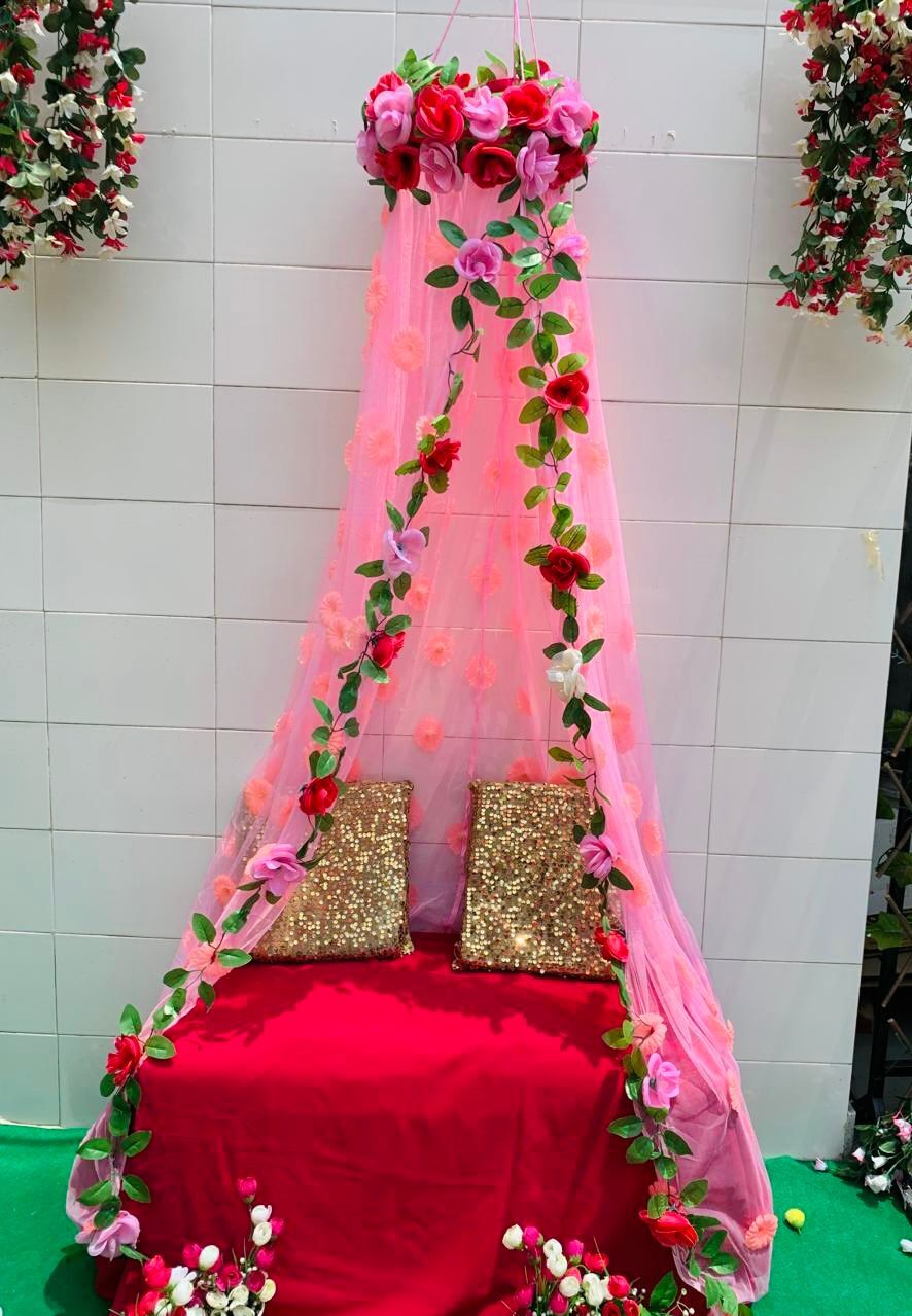 Haldi Canopy Decor Curtain For Decoration Stage Backdrop NIkha Photo Prop Decor