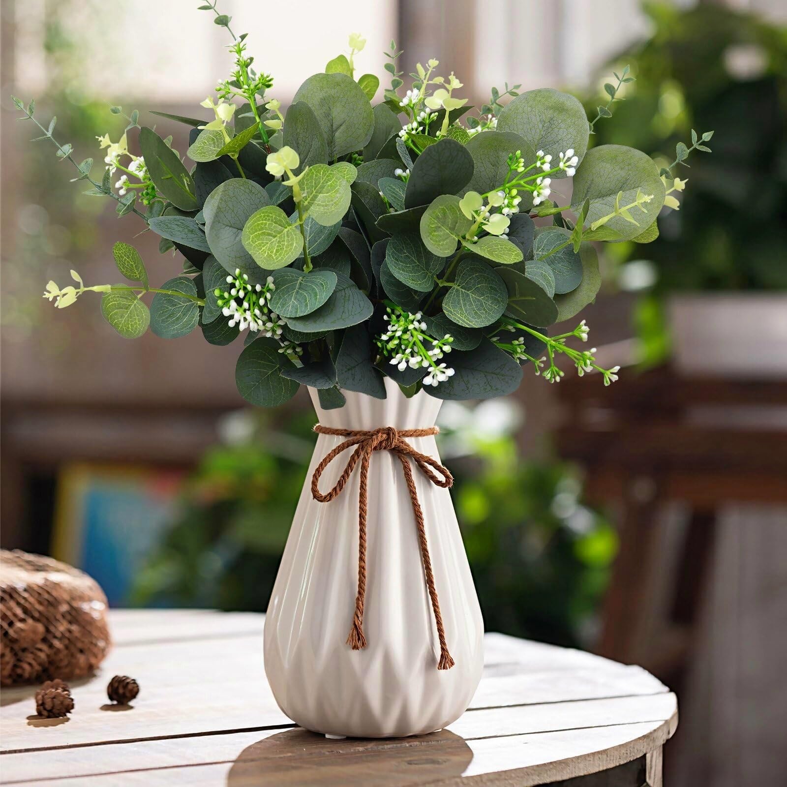 20PCS Bulk Artificial Eucalyptus Stems – Lifelike Greenery for Centerpieces, …