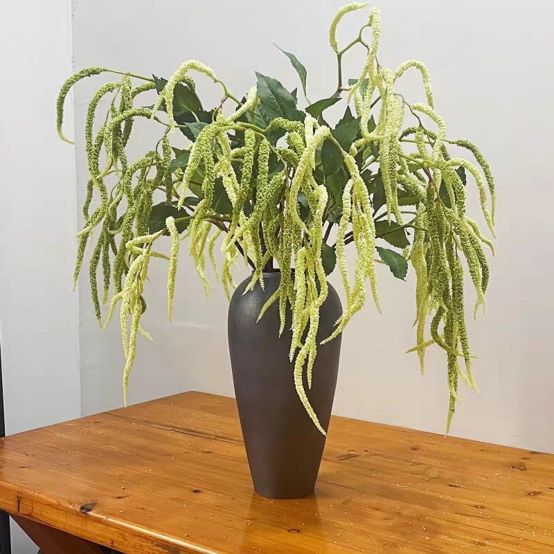 3Pcs Artificial Amaranthus Flower Fake Hanging Green for Wedding Bouquets Hom…